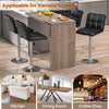 Modern black bar stools set of 2 with backrest and heavy-duty metal base, ideal for kitchen or coffee shop settings.