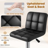 Upholstered black bar stool seat with high-density sponge filling and smooth PU leather surface for comfort and style.