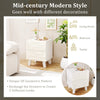 Modern nightstand side table in white with 3D geometric patterns, featuring two drawers for storage and a convenient.