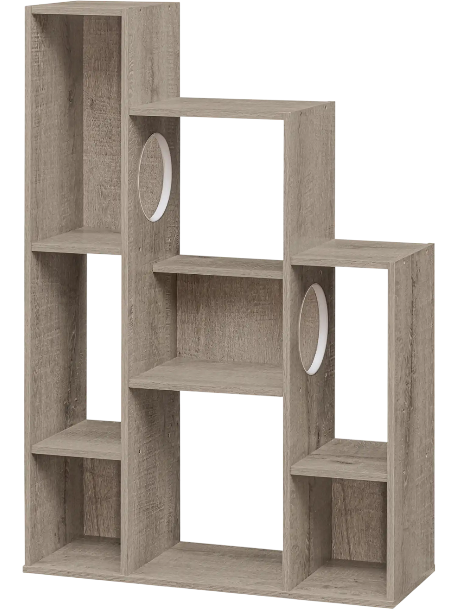 Costway Modern Cat Tree Bookshelf Storage Cabinet 2 Round Holes 18170977 New