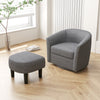 Modern Club Swivel Accent Chair with Ottoman Footrest Curved Backrest-Grey - Gallery View 1 of 10