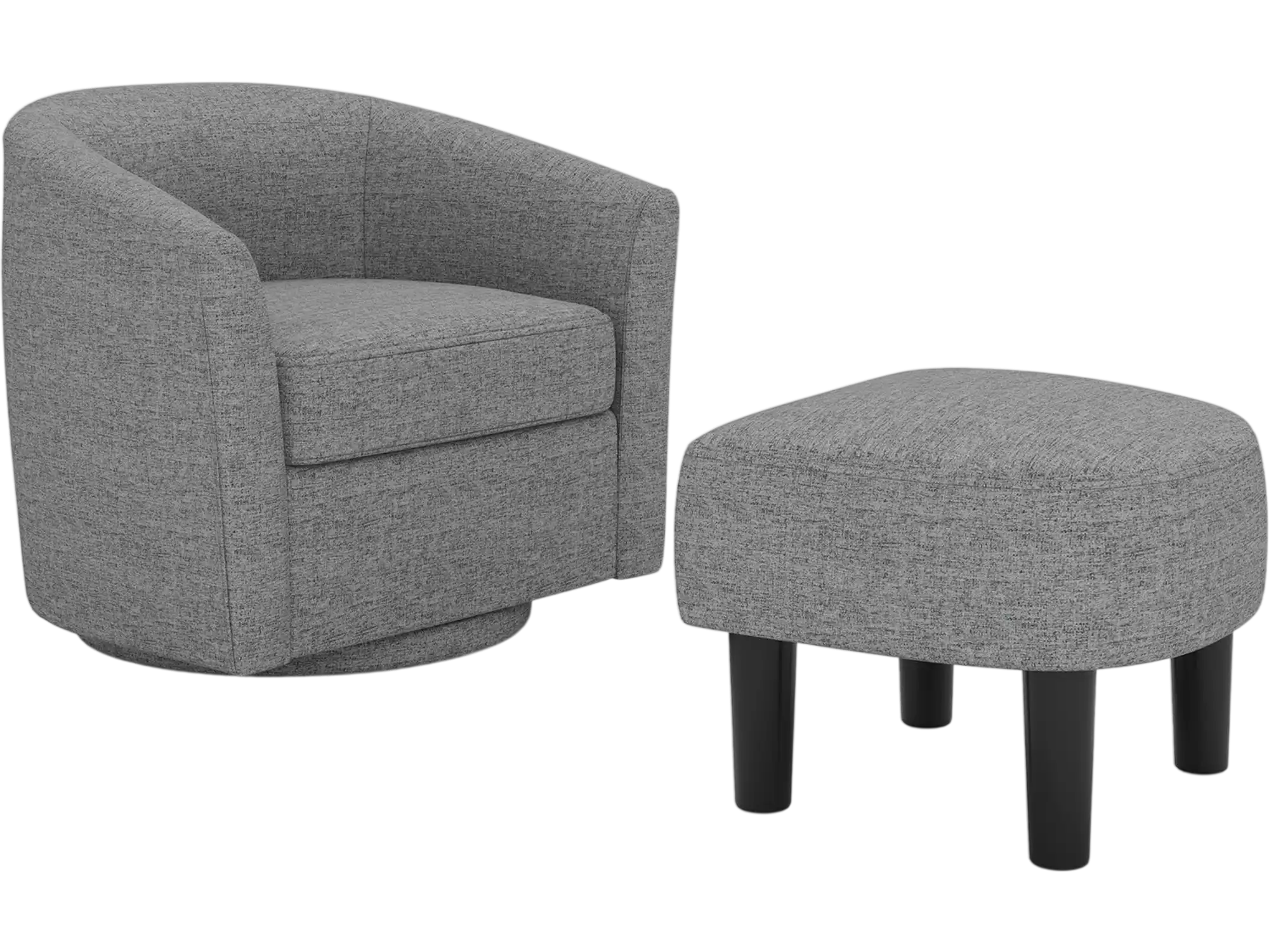 Costway Swivel Accent Chair with Ottoman Modern Club Curved Backrest 78941325 New