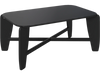 Modern black coffee table with rubber wood cross-leg base, offering ample storage and stylish design for any living space.
