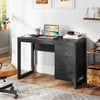 Modern Computer Desk Writing Workstation with Cabinet and Drawer-Black - Gallery View 1 of 11
