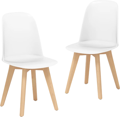 Costway Modern Dining Chair Set of 2 Beech Wood Legs Tilt Backrest 54997048 New