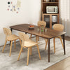 Modern dining chair set of 2 with natural rubber wood veneer, featuring ergonomic backrests for comfort in dining.