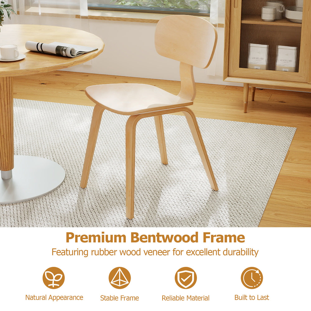 Modern dining chair with rubber wood veneer, ergonomic backrest, and wide seat for comfort in any dining space.