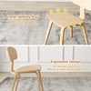 Modern dining chair with wide seat and ergonomic design, featuring a natural rubber wood veneer for durability.