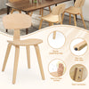 Natural wooden dining chair with ergonomic backrest and sturdy legs, perfect for kitchens and dining rooms.