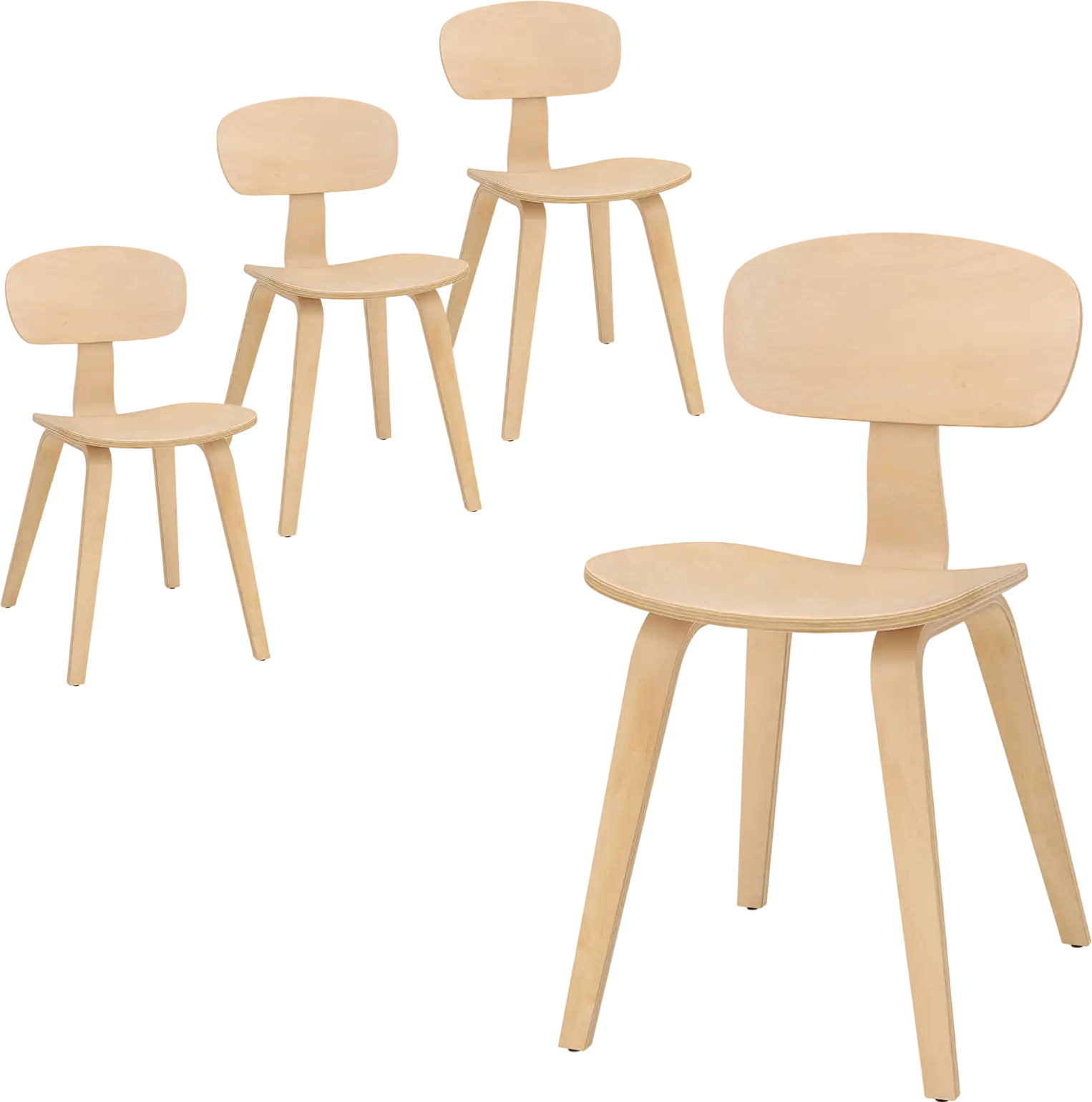 Costway Modern Dining Chairs Set of 4 Wide Seat 55217008 New