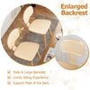 Modern dining chair set of 4 featuring an enlarged ergonomic backrest for comfort and a natural wood finish.