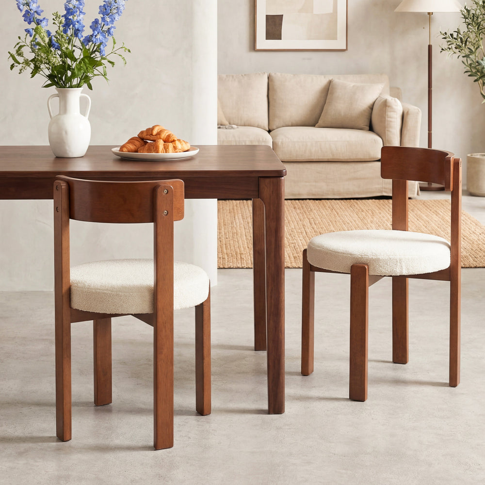 Modern dining chairs set of 4 with solid rubber wood legs and sponge padded seats, perfect for cozy dining spaces.