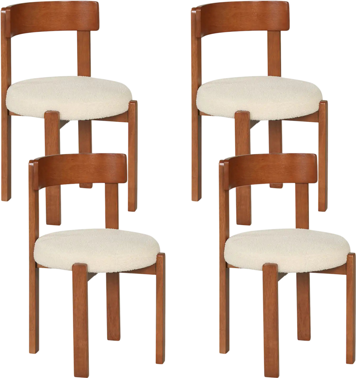 Costway Modern Dining Chairs Set of 4 Solid Rubber Wood Legs 72706262 New