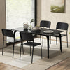 Modern Dining Chairs Set of 4 with Tilted Backrest and Sturdy Metal Legs-Black - Gallery View 1 of 10