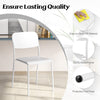 Modern white dining chair with tilted backrest, sturdy metal legs, and easy-to-clean PP material for versatile use.