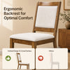 Modern dining chair with padded beige cushion and ergonomic backrest, designed for comfort and stability in any space.