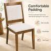 Modern dining chair with padded beige cushion and brown rubber wood frame, designed for comfort and stability in any space.