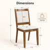 Modern dining chair with padded beige cushion, brown rubber wood frame, and ergonomic design for comfort and support.