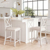 Modern Farmhouse Counter Height Stools with Footrest and Cushion-White - Gallery View 1 of 9