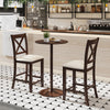 Modern Farmhouse Counter Height Stools with Footrest and Cushion-Walnut - Gallery View 1 of 9