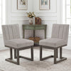 Modern Farmhouse Fabric Dining Chairs Set of 2 with 5.5" Thickened Padded Seat-Gray - Gallery View 1 of 8
