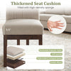 Modern farmhouse dining chair with 5.5" thick padded seat, walnut frame, and breathable polyester fabric for comfort.