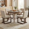 Modern Farmhouse Fabric Dining Chairs Set of 4 with 5.5" Thickened Padded Seat-Walnut - Gallery View 1 of 8