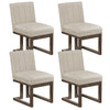 Set of 4 Modern Farmhouse dining chairs with thick padded seats and walnut frames, perfect for dining spaces.
