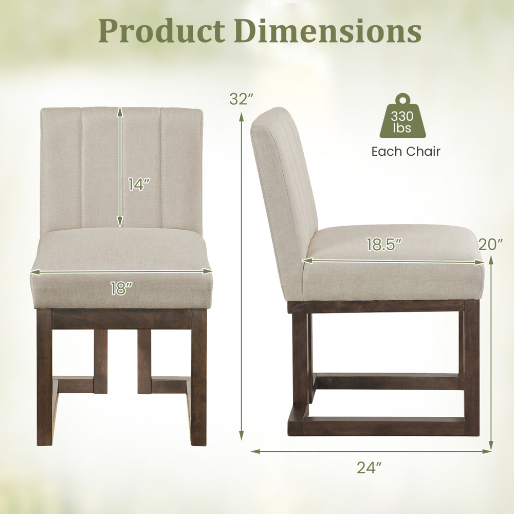 Side view of a Modern Farmhouse dining chair with 5.5" thick padded seat, walnut frame, and ergonomic design.