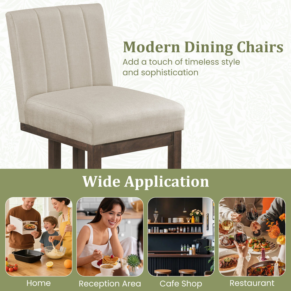 Modern dining chair with thick padded seat and walnut frame, ideal for home or restaurant use.