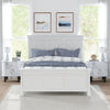 Modern faux marble nightstand in white with two drawers, perfect for bedroom storage and decor.