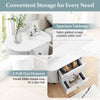 2-drawer nightstand with a spacious faux marble tabletop and pull-out drawers for hidden storage in a modern design.