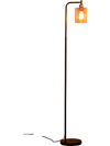 Modern floor lamp with hanging clear glass lampshade and foot switch, perfect for living rooms and bedrooms.