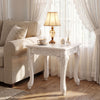 Modern Glass Coffee Table with Clear Tempered Top and Rubber Wood Base-Gray - Gallery View 1 of 9