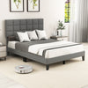 Queen Size Modern Linen Bed Frame with Adjustable Headboard-Gray - Gallery View 1 of 11