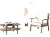 Modern Living Room Set: Loveseat, Armchair, Side Table & Coffee Table