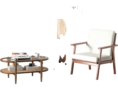 Costway Modern Living Room Set Loveseat Armchair Side & Coffee Table 95971332 New