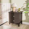 Modern brown nightstand with 2 drawers, featuring a wide tabletop and elegant design, ideal for small spaces.