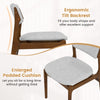 Modern padded dining chair with rubber wood legs, featuring ergonomic tilt backrest and enlarged cushion for comfort.