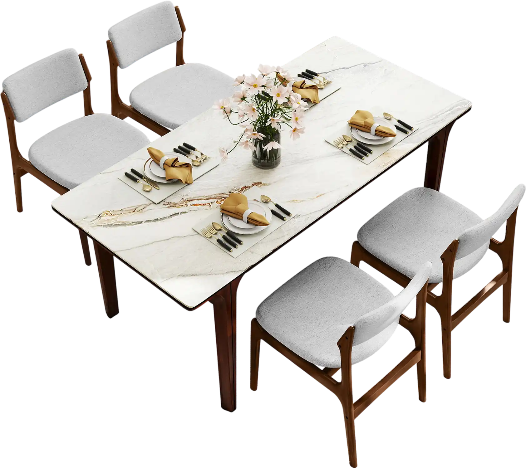 Costway Modern Padded Dining Chairs Set of 4 Brown 63903527 New