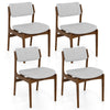 Set of 4 modern padded dining chairs with rubber wood legs, featuring soft cushions and a stylish farmhouse design.