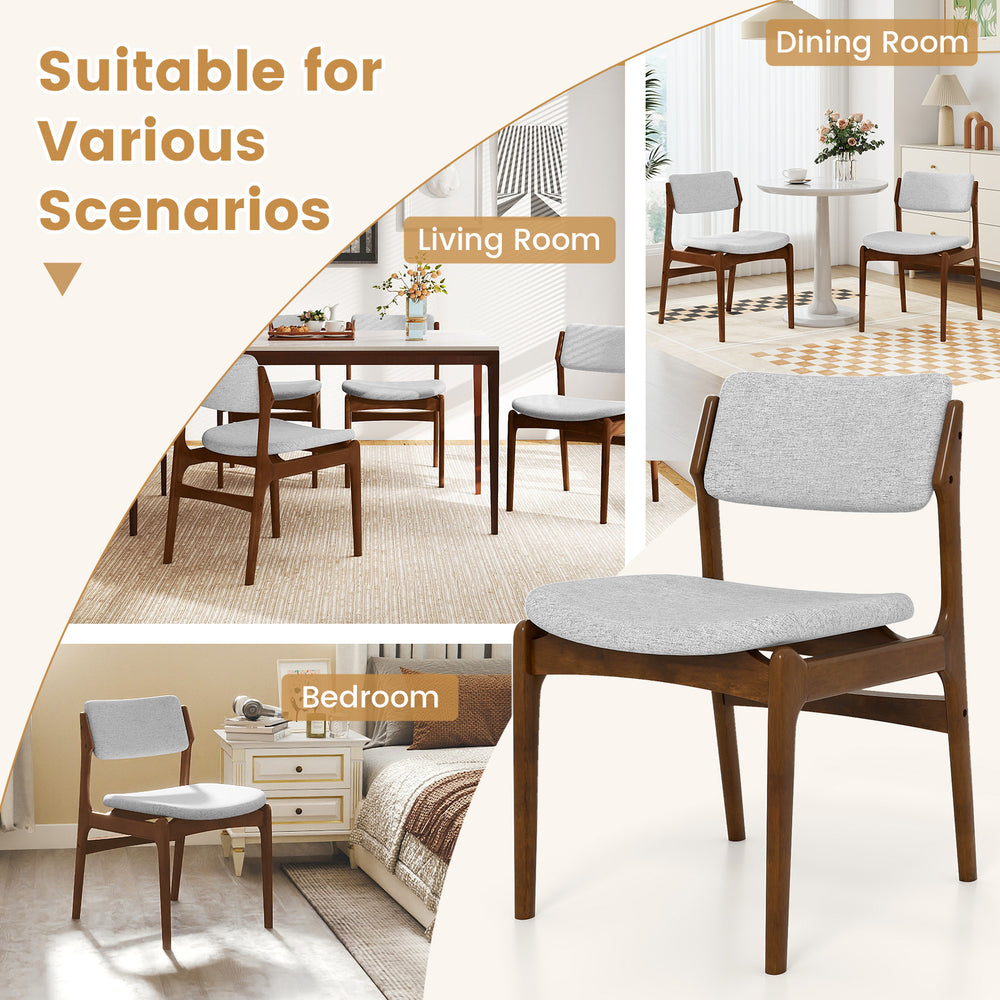 Modern padded dining chair with rubber wood legs, featuring a soft cushion, suitable for dining room, living room, or.
