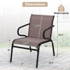 Modern patio chair with breathable fabric, ergonomic design, and heavy-duty metal frame, suitable for outdoor.
