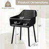Dimensions of the Modern Plastic Dining Chair with breathable mesh backrest, supporting up to 330 lbs for versatile use.