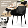 Black modern plastic dining chair with breathable mesh backrest, ideal for living room, dining room, or study use.