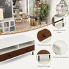 Modern rectangle coffee table with white finish, two drawers, and shelves for stylish storage in living rooms or.