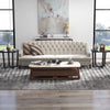 Modern Round End Table Sofa Side Table with Transparent Tempered Glass Top-Black - Gallery View 1 of 9