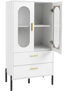 Modern sideboard buffet cabinet with fluted doors, showcasing a stylish design and two large-capacity storage drawers.