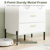 Modern sideboard buffet cabinet with fluted doors, featuring a sturdy metal frame and 6" ground clearance for easy cleaning.