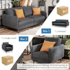 Gray modern sofa set featuring a loveseat and single couch with removable backrest cushions for comfortable seating.